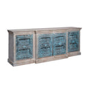 1900s Antique Door Repurposed 105" Long Sideboard Credenza