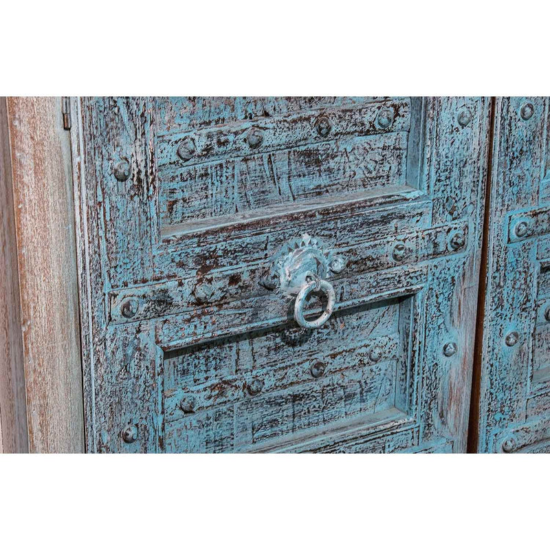 1900s Antique Door Repurposed 105" Long Sideboard Credenza