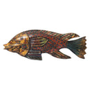 18" Long  Wooden Hand Painted Eclectic Fish Decor