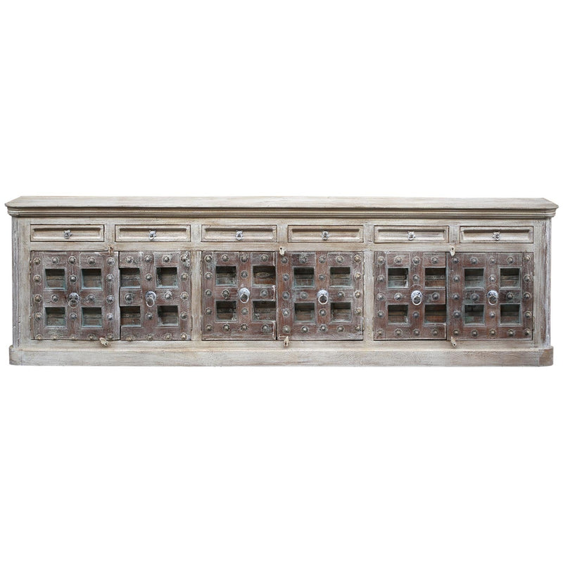 1800s Antique Door 131 Inches Extra Long Solid Wood Sideboard