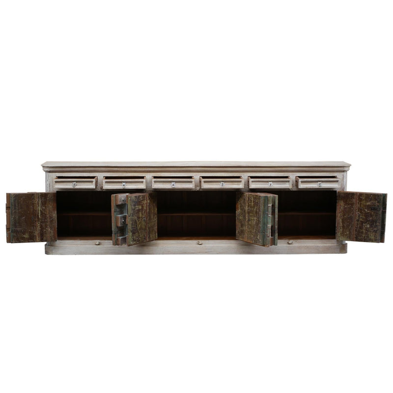 1800s Antique Door 131 Inches Extra Long Solid Wood Sideboard