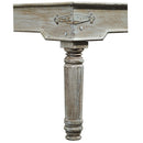 1800s Carved Antique Door Dining Table In Distressed White Finish