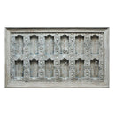 1800s Carved Antique Door Dining Table In Distressed White Finish