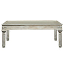 1800s Carved Antique Door Dining Table In Distressed White Finish