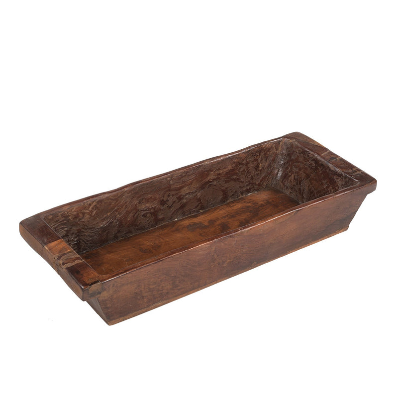 33" Extra Large Solid Wood Vintage Trough Decorative Tray