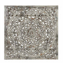 39" Square Lattice Carved Solid Wood Wall Panel