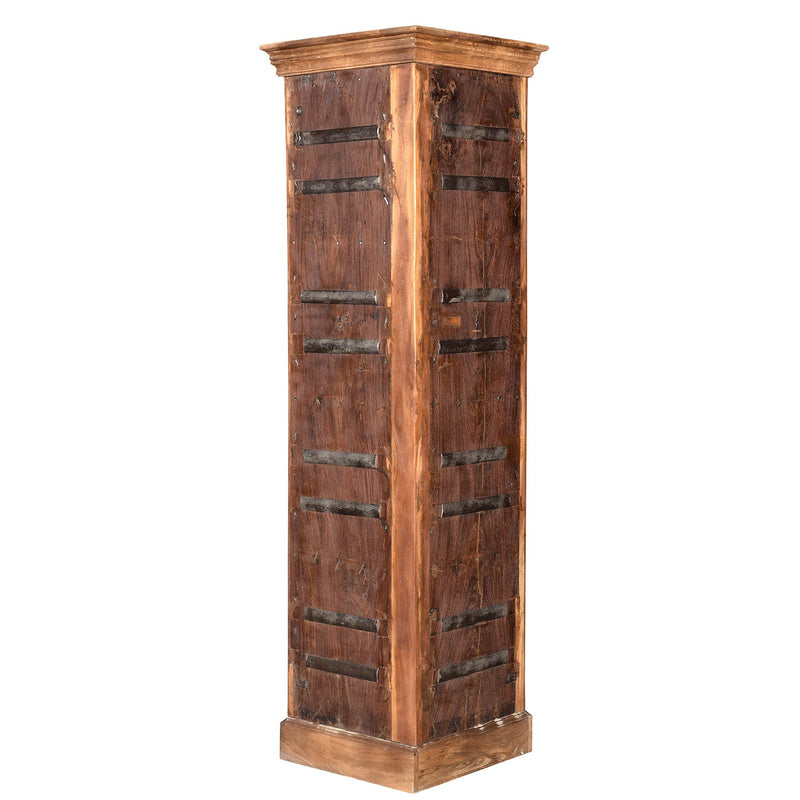 1900s Teak Wood Door Repurposed Eclectic Corner Display Unit