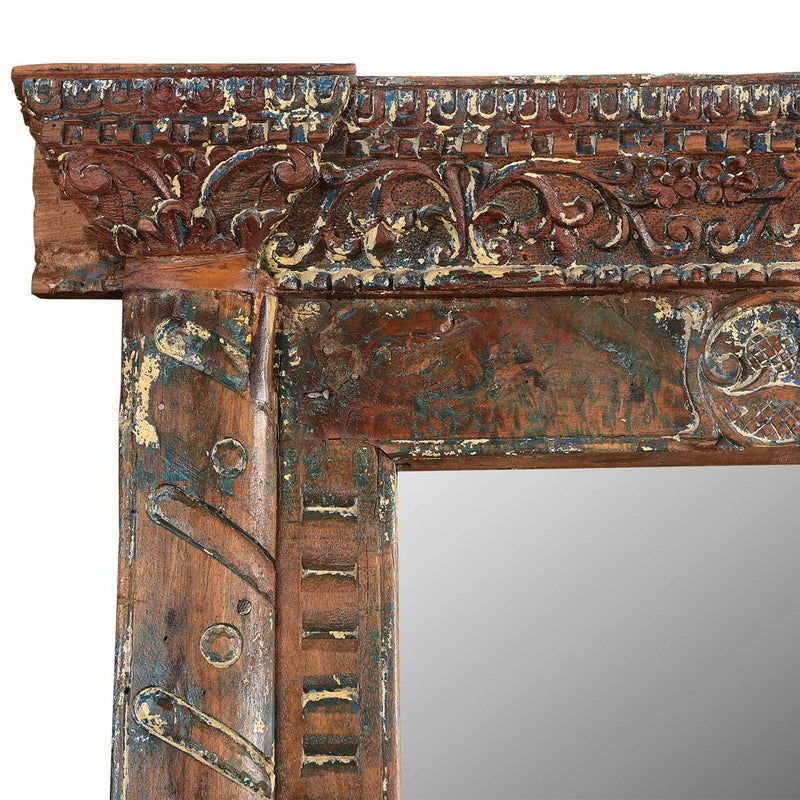 1800s Antique Door Frame Repurposed Freestanding Floor Mirror