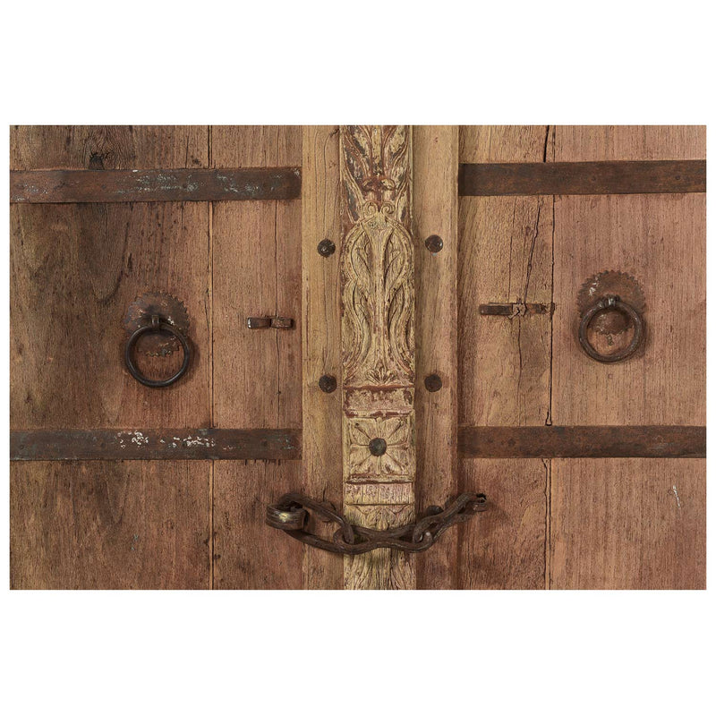 1900s Antique Teak Wood Door In Natural Finish
