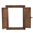 1900s Vintage Carved Rustic Window 23" x 29" Wall Hanging