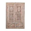 1900s Hand Carved Window Shutter Repurposed Distressed Wall Decor