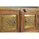 63 in. Long Solid Wood Chaise Bench With Brass Accents & Storage