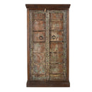 Antique Carved Door Repurposed 65 in. Tall Rustic Armoire