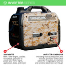 3000 Watt Inverter Generator Super Quiet Portable Gas Power Professional Use - Camo Special Edition by Tomahawk Power