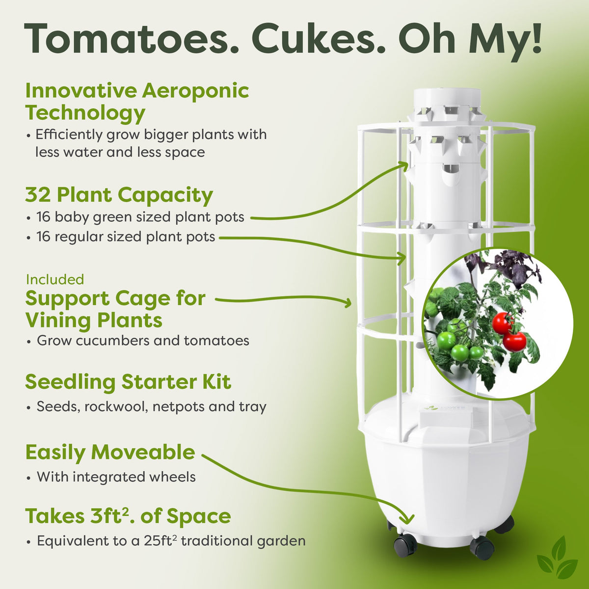 Tower Garden HOME with Support Cage Bundle, photo 3 of 5