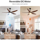 56" 5-Blade Ceiling Fan with Dimmable LED Light and Remote Control