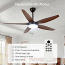 56" 5-Blade Ceiling Fan with Dimmable LED Light and Remote Control