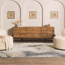 Thebarton Coastal Blue Palm Area Rug