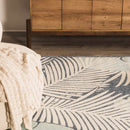 Thebarton Coastal Blue Palm Area Rug