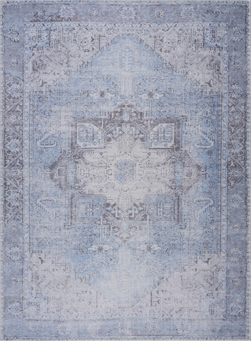 Aqua Rosman Washable Runner & Area Rug