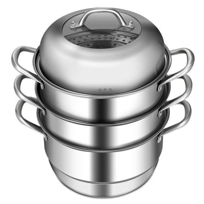 3 Tier Large Stainless Steel Steamer Cookware Set, photo 2 of 5