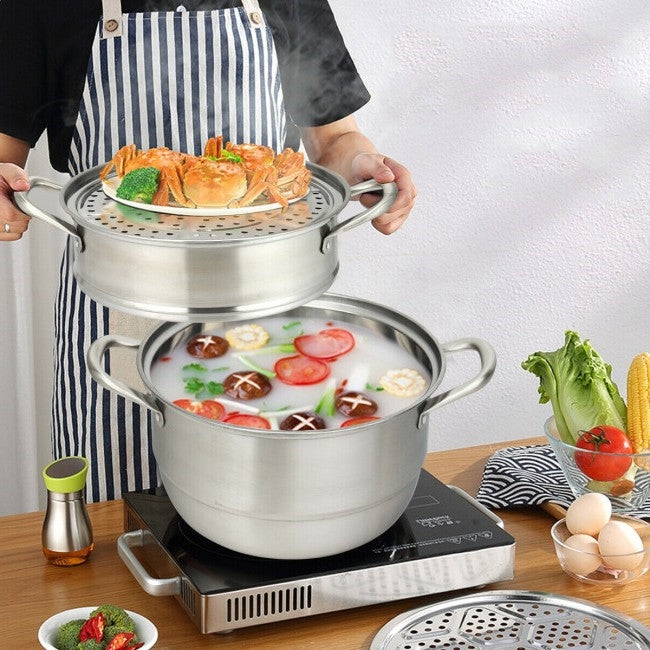 3 Tier Large Stainless Steel Steamer Cookware Set, photo 5 of 5