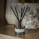 Coastal Lemon Blue Tinted Glass Jar Reed Diffuser by Sweet Water Decor