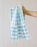 Blue Ruffled Gingham Dish Towel by Galley & Fen