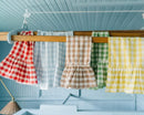 Hazelnut Ruffled Gingham Dish Towel by Galley & Fen