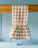 Hazelnut Ruffled Gingham Dish Towel by Galley & Fen