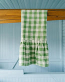 Moss Ruffled Gingham Dish Towel by Galley & Fen