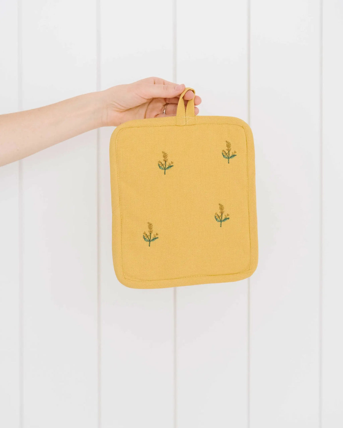 Yellow Embroidered Pot Holder, photo 8 of 8