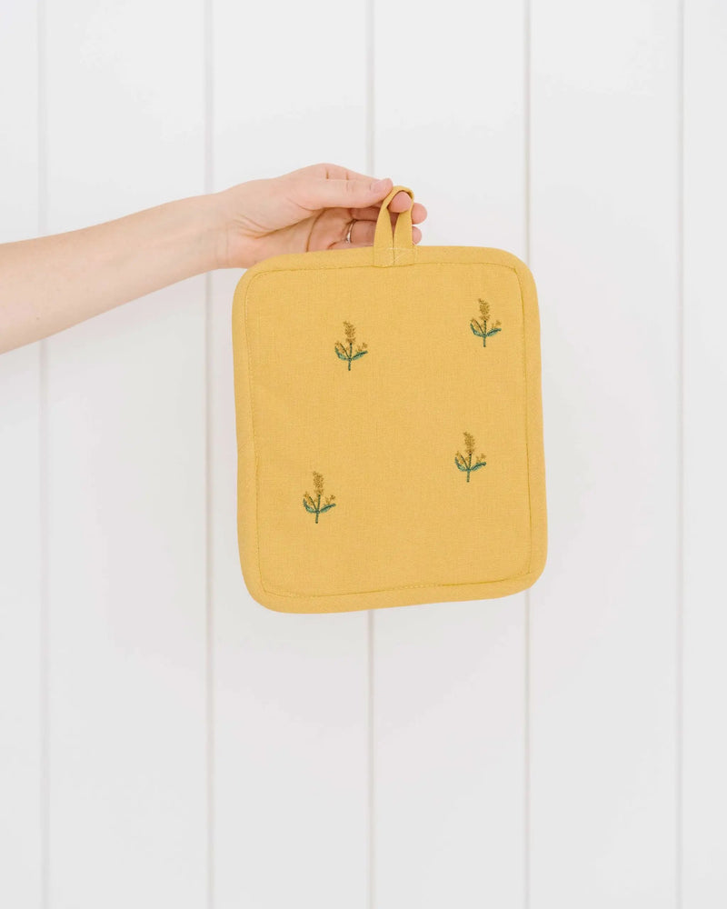 Yellow Embroidered Pot Holder, photo 8 of 8