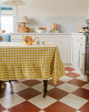 Yellow Ruffled Gingham Tablecloth by Galley & Fen