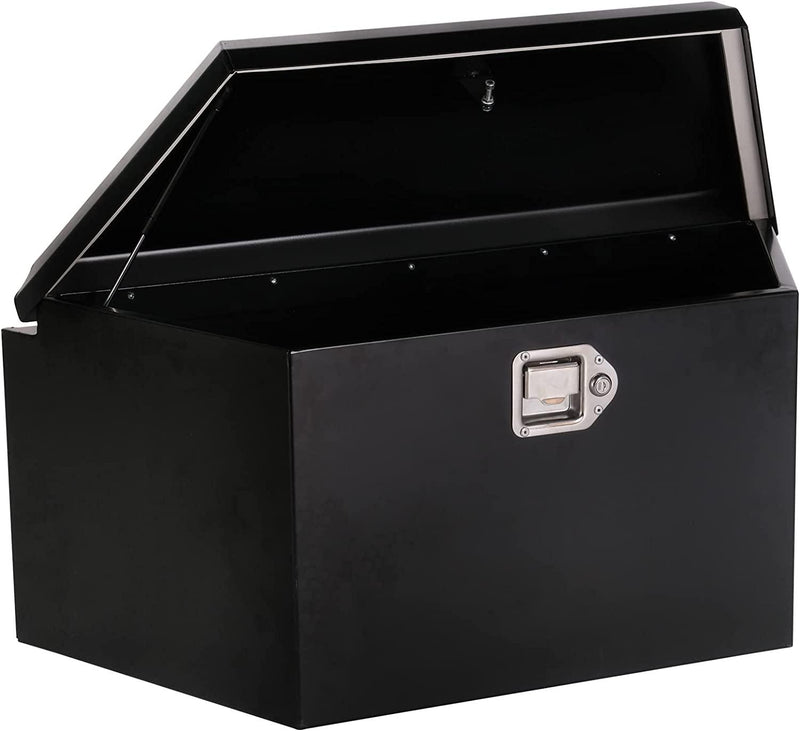 Trailer Tongue Truck Tool Box 34"L x 14"W x 16"H Heavy Duty Steel Trunk Trailer Storage Organizer, Black