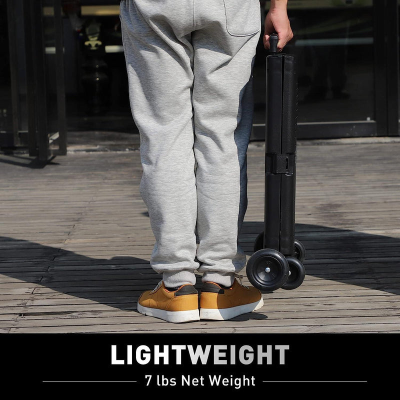 70L Folding Utility Shopping Cart with Wheels Telescopic Handle Collapsible Rolling Crate, Black