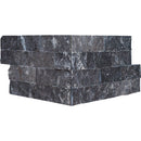 Graphite Black Rock Face Corner Marble Ledger Panel