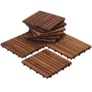 Denali Oiled Teak Outdoor Interlocking Tiles, 9 Slat (10 sq ft) by NORDICTEAK.COM