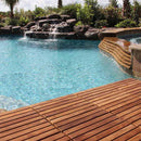 Denali Oiled Teak Outdoor Interlocking Tiles, 9 Slat (10 sq ft) by NORDICTEAK.COM
