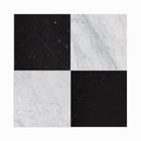 Black, Carrara T Honed Checkerboard Pattern Marble Tile
