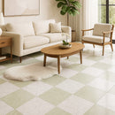 Italian Carrara, Ming Green Polished Checkerboard Pattern Marble Tile