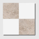 Sky Blue, Thassos Extra Honed Checkerboard Pattern Marble Tile