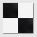 Black, Thassos Extra Honed Checkerboard Pattern Marble Tile