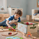Tiny Land® 110-Piece Wooden Train Set with Folding Storage Box