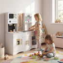Kids Kitchen Playset with Microwave and Coffee Maker for Ages 3+-Pink