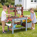 Wooden Mud Kitchen Set with Running Water Faucet Tank