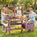 Wooden Mud Kitchen Set with Running Water Faucet Tank