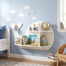 2 Pieces Floating Dolphin Shelves Wall Mounted Storage Display Rack
