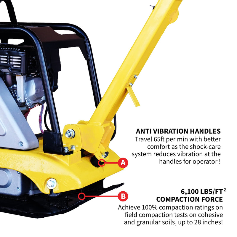 Tomahawk 6.5 HP Honda Reverse Hydraulic Plate Compactor for Soil, Aggregate, Cohesive Compaction, photo 9 of 13