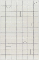 Tieve Black & White Grid Wool Rug